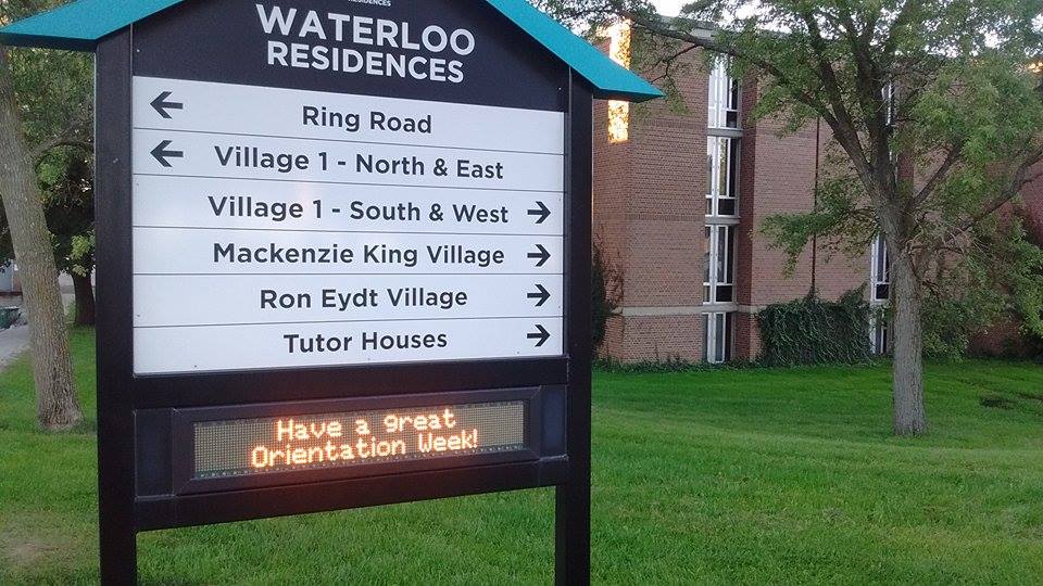 Sign for Waterloo residences