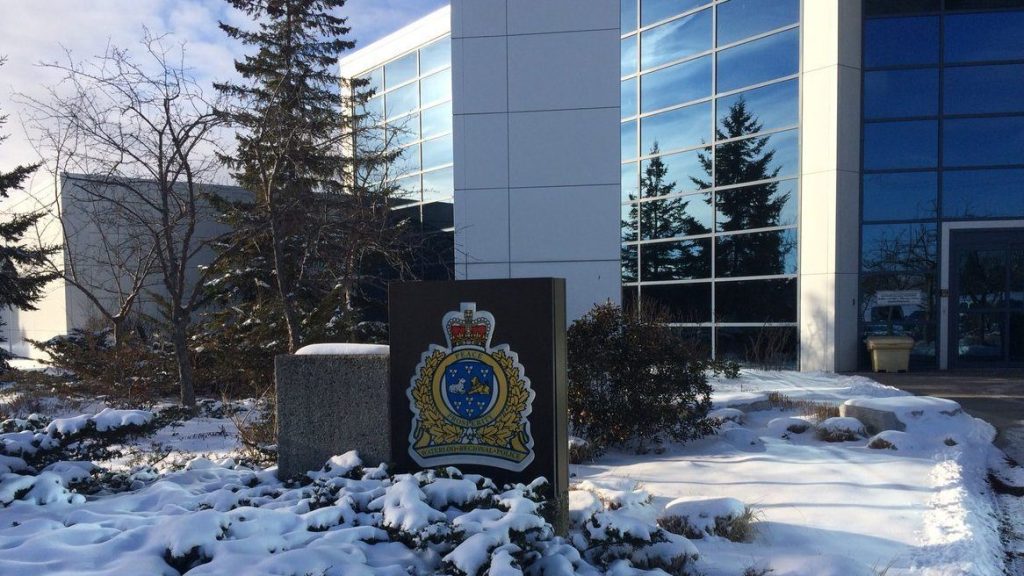 The exterior of Waterloo Regional Police Service headquarters in the winter.