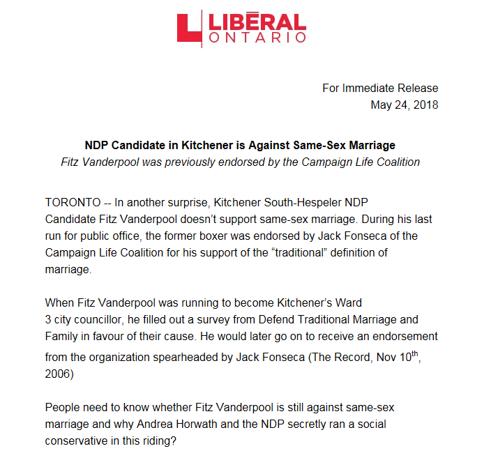 Local Ndp Candidate Apologizes For Comments On Equal Marriage Rights 7960