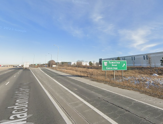 Townline Road exit on Highway 401 Eastbound/ Google Maps