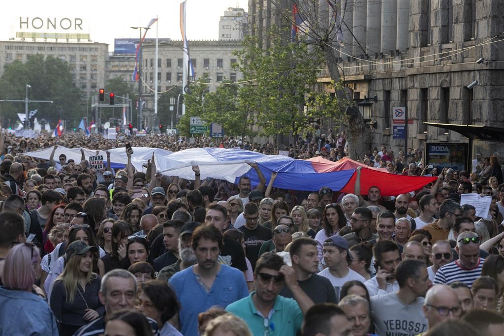 Protesters back on the streets of Belgrade as president ignores calls