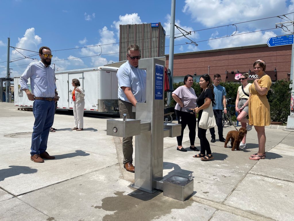 City of Waterloo adds new drinking fountain in Uptown Public Square