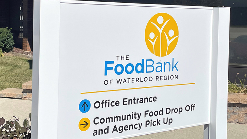 Food Bank of Waterloo Region sign