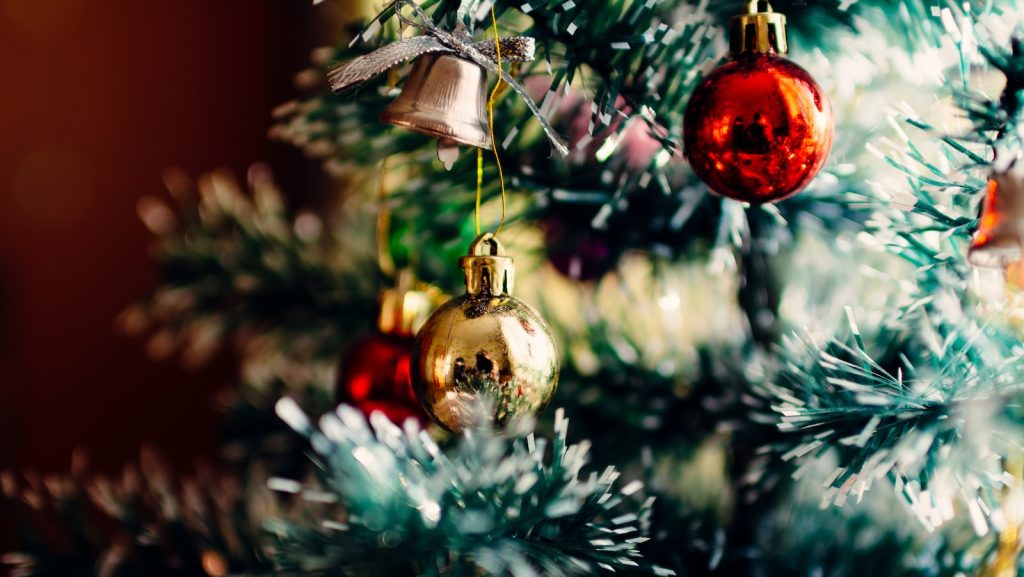 bauble balls hang on christmas tree