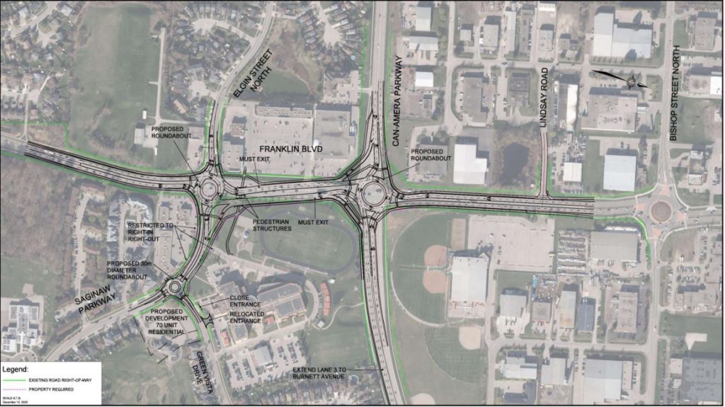 The technical preferred design for the intersection of Saginaw Parkway, Franklin Blvd and Elgin St