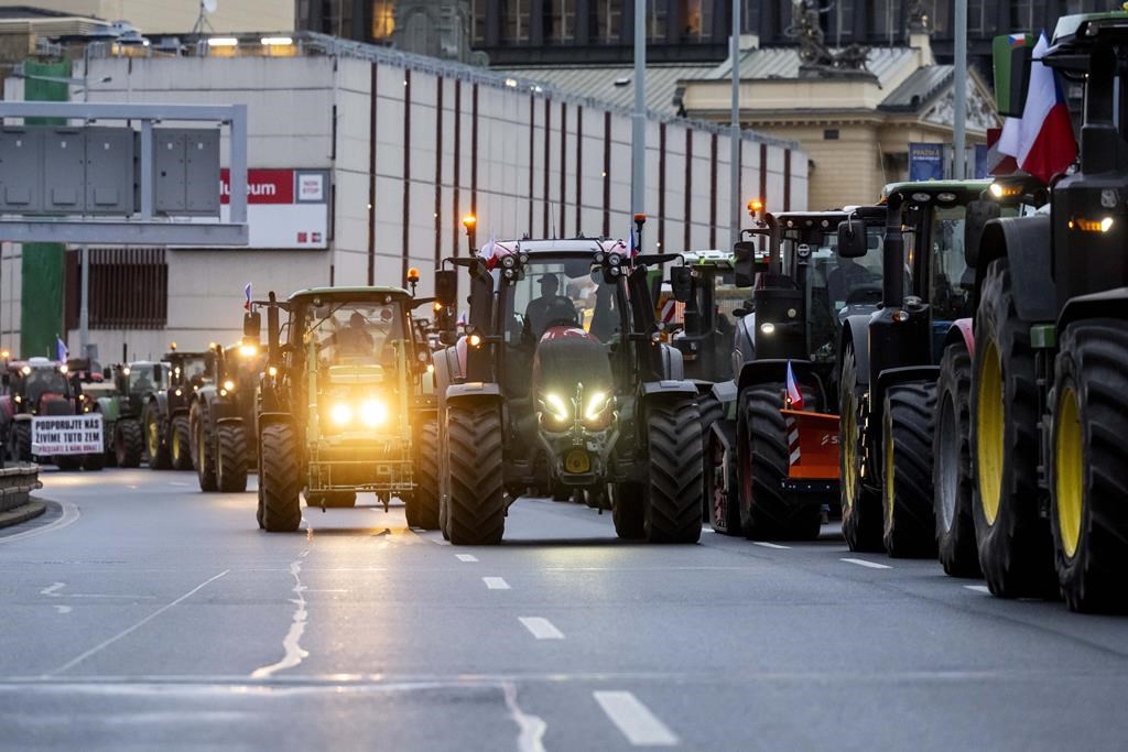 Czech farmers take tractors to Prague in a protest over EU agriculture  policies