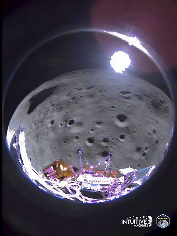 Sideways moon landing cuts mission short, private US lunar lander will