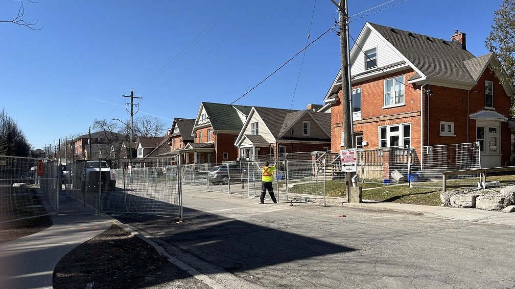 Fencing installed along Ezra Avenue for St. Patrick's Day weekend