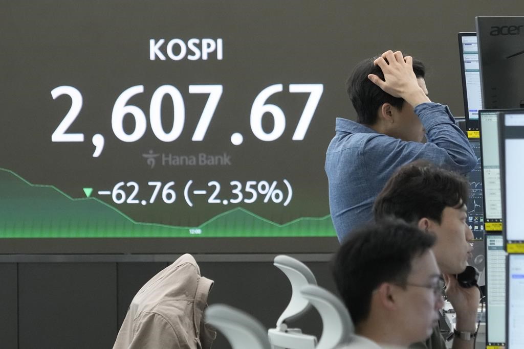 Stock market today: Asian shares track Wall Street slump triggered by strong US spending data