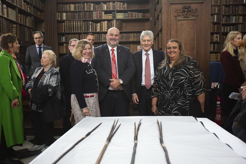 Aboriginal spears taken by Captain Cook in 1770 are returned to Australia's Indigenous people