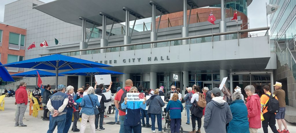 March for affordable housing downtown Kitchener, May 8, 2024.