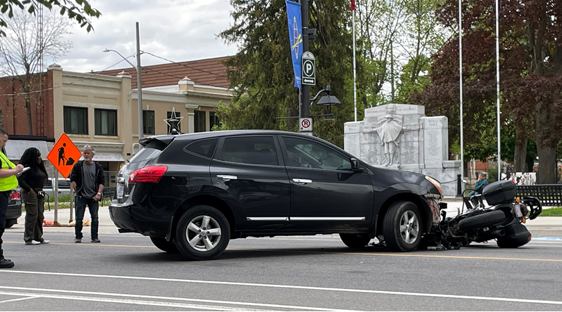 King St. reopens following collision involving a motorcycle in Cambridge, driver airlifted to hospital