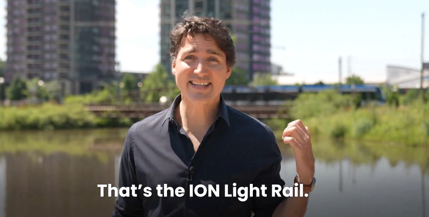 Waterloo Park, ION train featured in video from prime minister