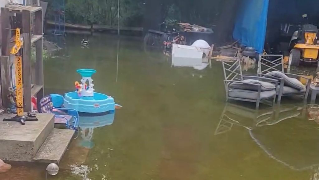 A home on Clyde Road in Cambridge flooded July 17 with little warning given to the family inside. (Courtesy of Gofundme for Rayna Podwinski.)