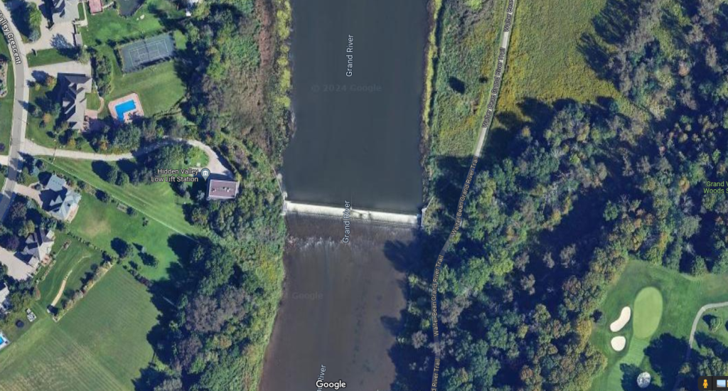 The Hidden Valley weir on the Grand River in Kitchener