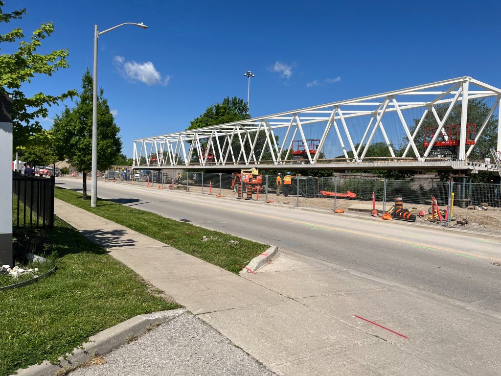 Highway 7/8 pedestrian/cycle bridge.