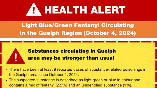 Overdose alert issued for Guelph area