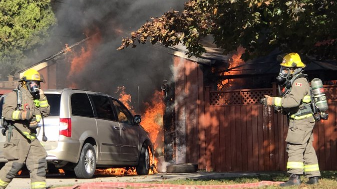 No injuries after garage fire at Cambridge home