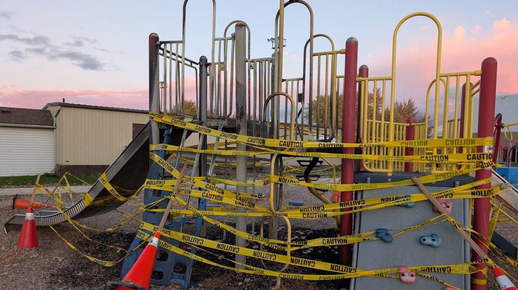 Playground after a suspicious fire in Kitchener. October 24.