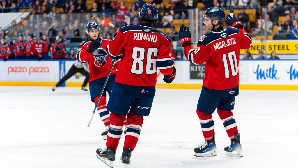 First place Kitchener Rangers welcome Sudbury Wolves