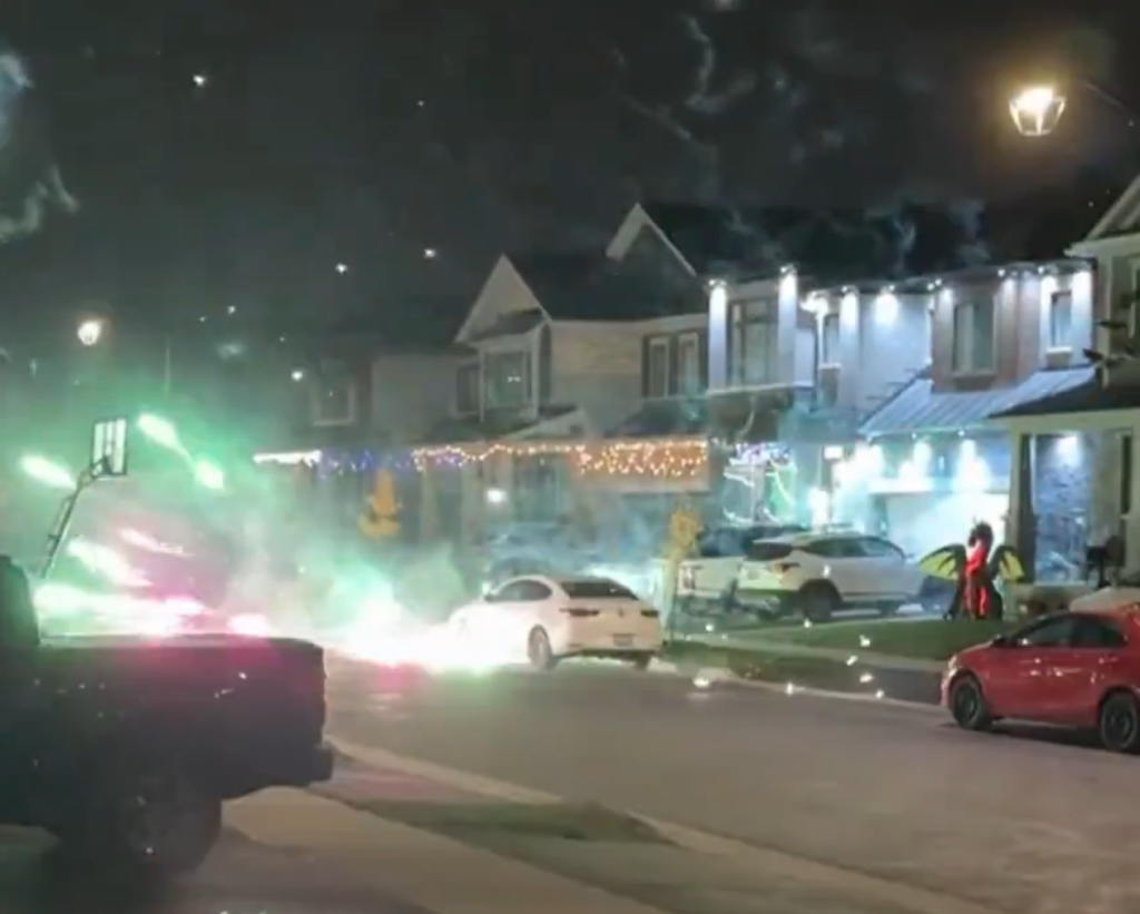 Video shows fireworks being set off on Breslau street