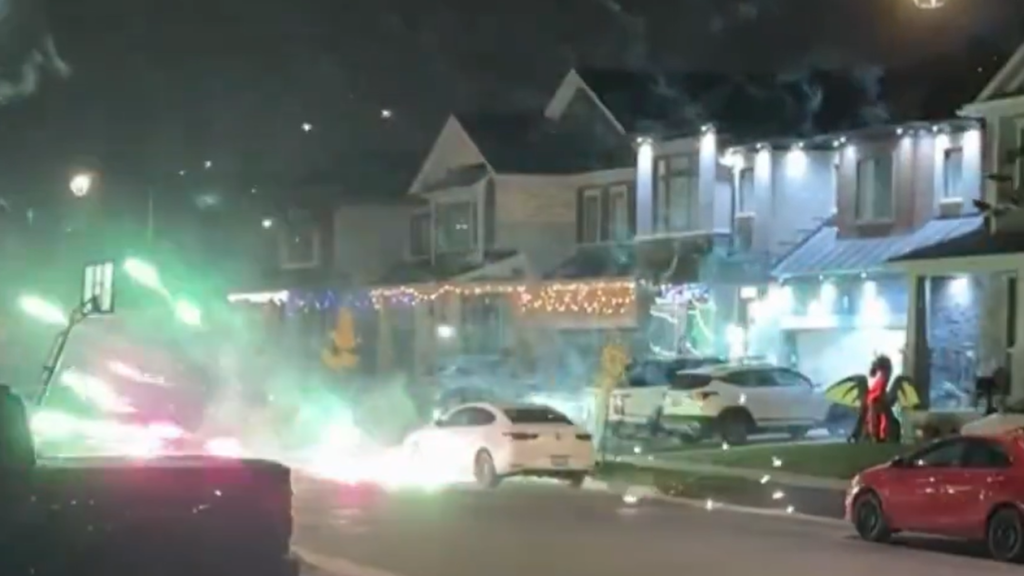 Video shows fireworks being set off on Breslau street