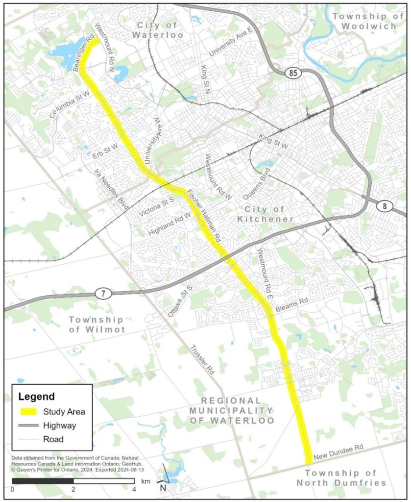 transit priority study map kitchener waterloo