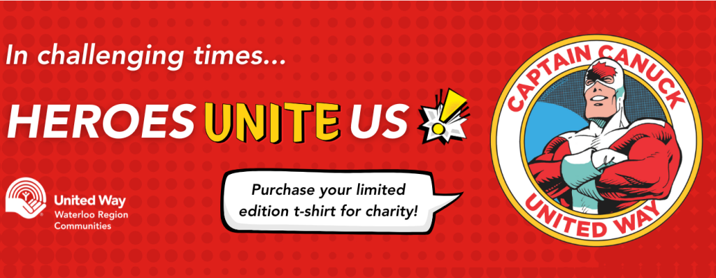 United Way Waterloo Region launches Captain Canuck T-shirt campaign