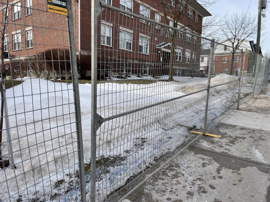 Fencing put up to keep unsanctioned gatherings or parties from forming. (Markk Douglas, CityNews Kitchener)