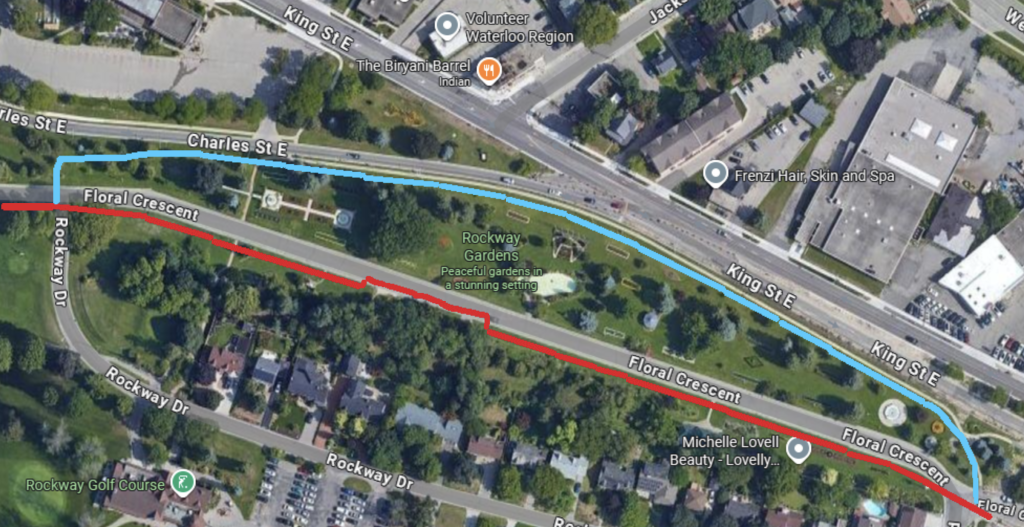 Route proposed by GardenKitchener. (Image courtesy of GardenKitchener)