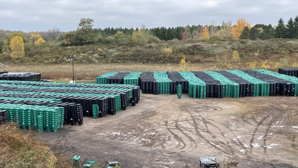 Thousands of green and garbage bins are getting ready to be delivered in Waterloo Region. (Mark Douglas/CityNews)