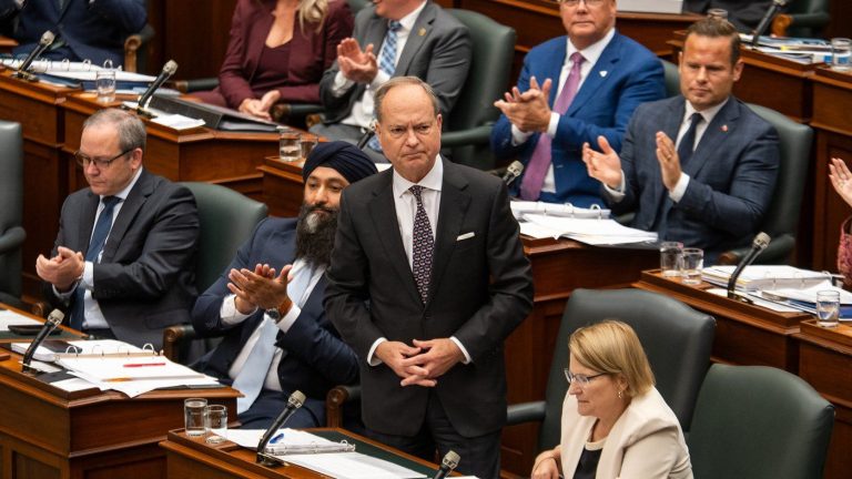 Minister of Finance Peter Bethlenfalvy speaks during Question Period at Queen’s Park in Toronto, on Monday, Oct. 20, 2025. THE CANADIAN PRESS/Laura Proctor