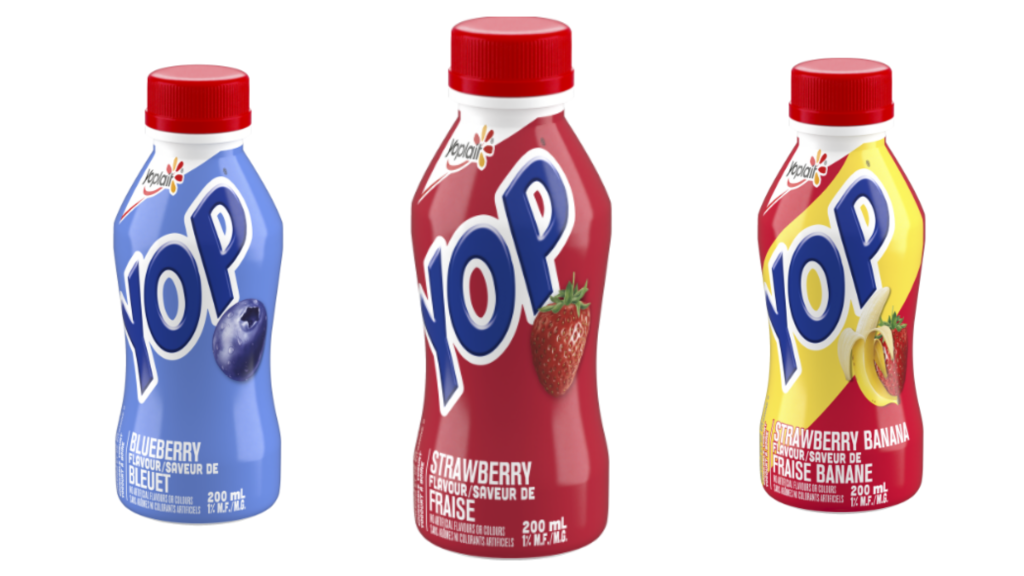 Multiple flavours of YOP drinkable yogurt have been recalled. (CFIA)