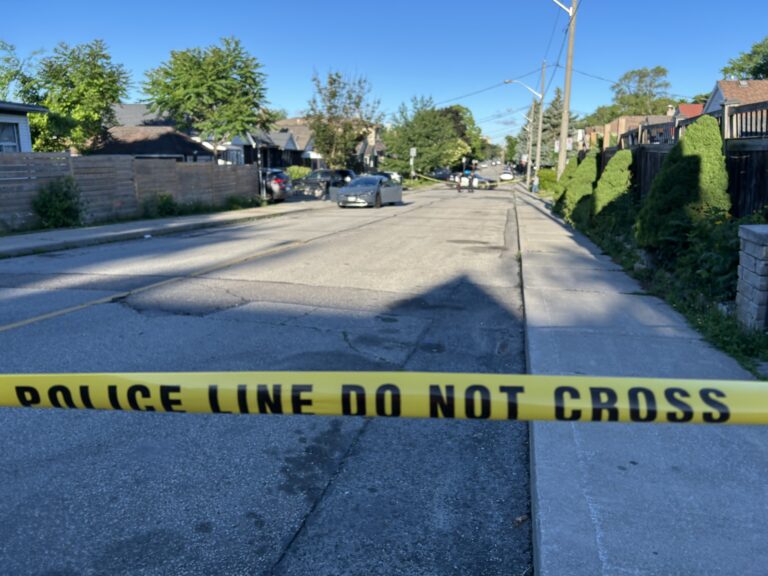 Emergency crews were called to Leaside Bridge at 12:54 a.m. on June 15, 2026, for reports of a pedestrian being struck. Paramedics say they transported one person to the hospital with non‑life‑threatening injuries. Photo: Bertram Dandy/CityNews.