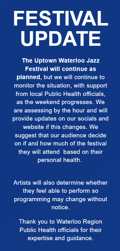 Courtesy of Uptown Waterloo Jazz Festival